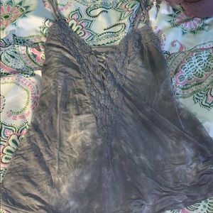 Tank top with lace design on front
